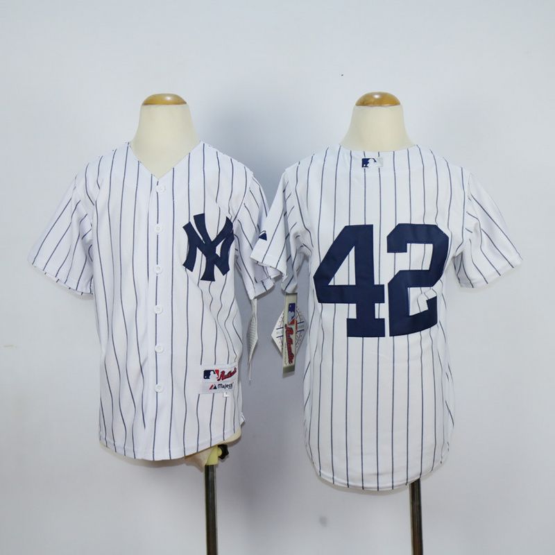 Youth New York Yankees #42 Rivera White MLB Jerseys->youth mlb jersey->Youth Jersey